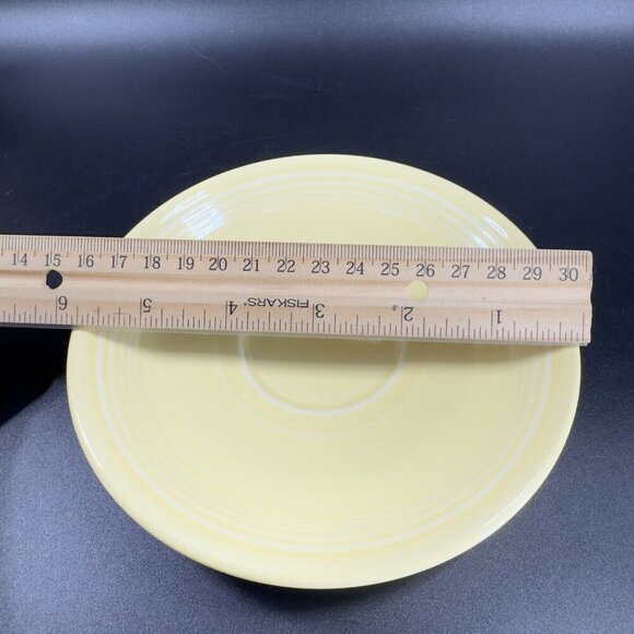 Fiesta Fiestaware Ceramic Teacup And Saucer Set Ivory Yellow Homer Laughlin VTG - Picture 6 of 16